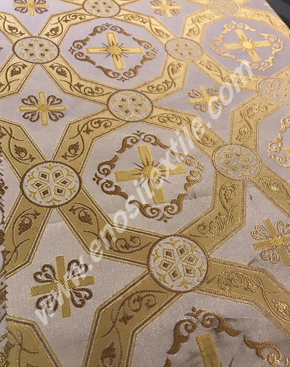 KL-047 White-Gold Brocade Fabrics